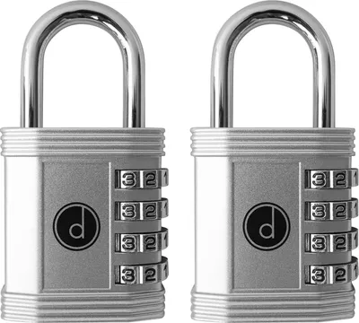 Produktbild von 2x Vorhängeschloss 4-Stellig Zahlencode Zahlenschloss Wetterfest Schloss Vorhangschloss Bügelschloss