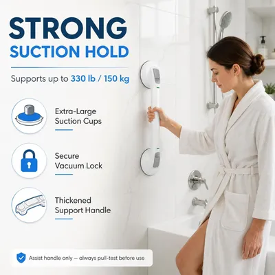 Produktbild von Badewannengriff mit Saugnapf 49 cm, 150 kg, für Dusche