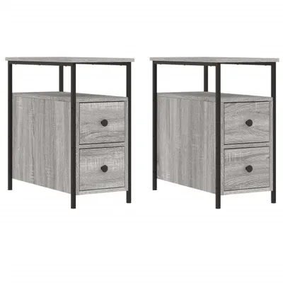Produktbild von Nachttische 2 Stk. Grau Sonoma 30x60x60 cm Holzwerkstoff