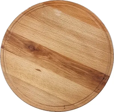Produktbild von Holz-Pizzabrett - ø 35 x 1,5 cm - Rundes Pizzabrett - Servierbrett - Tapasbrett - Rundes Servierbrett - BBQ-Zubehör - Braun