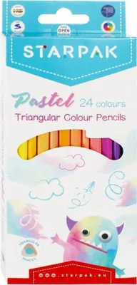 Immagine prodotto di Matite triangolari 24 colori pastello