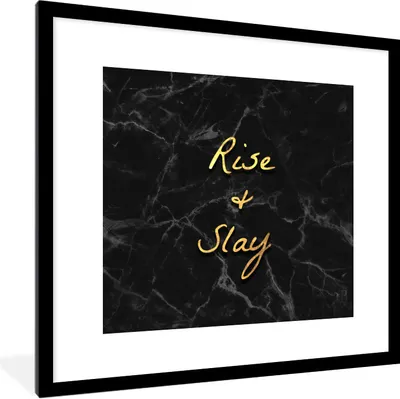 Produktbild von MuchoWow® Gerahmtes Poster Zitate - Sprichwörter - Gold - Marmor 40x40 cm - Poster mit Schwarzem Bilderrahmen Wandposter Rahmen Foto Bilder - Poster - Plakat im Rahmen