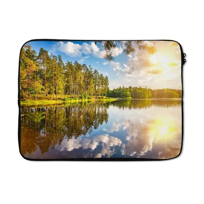 Produktbild von MuchoWow® Laptop Hülle 13 Zoll Bäume - Wasser - Sonne Laptoptasche - Laptophülle - Sleeve - Rundumschutz