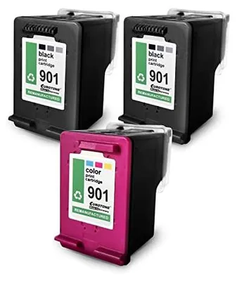 Eurotone 2x Tintenpatrone kompatibel mit HP 901XL Schwarz, Cyan, Magenta, Gelb – Produktansicht 1