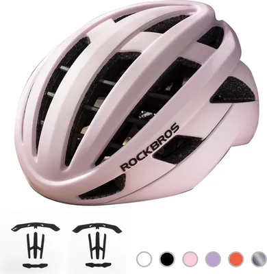 Produktbild von ROCKBROS Fahrradhelm Integrierter Radhelm Unisex M(54-58cm), Rosa-matt