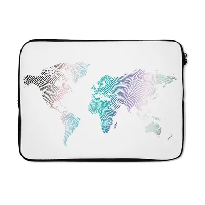 Produktbild von MuchoWow® Laptop Hülle 14 ZollWeltkarte - Abstrakt - Farben - Kinder - Jungen - Mädchen Laptoptasche - Laptoptasche - Stoßsicher - Schutzhaube