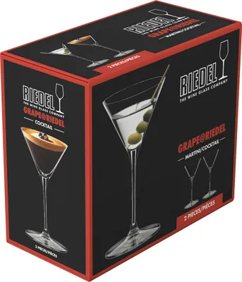Produktbild von Riedel Grape@Riedel Martini Cocktail, 2er Set, Cocktailglas, Martiniglas, Kristallglas, 200 ml, 6424/77