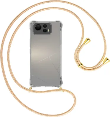 Produktbild von Handykette Backcover-Schutzhülle mit Band (Metall goldfarben) für Asus Zenfone 12 Ultra - Goldkordel