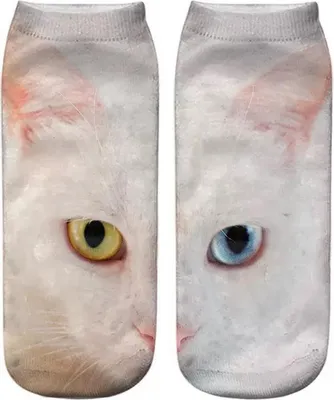 Produktbild von Socken mit realistischem Katzenmotiv, 3D-Katzenprint, atmungsaktiv, lustig, lässig, Scherzartikel für Katzenliebhaber (Männer und Frauen)