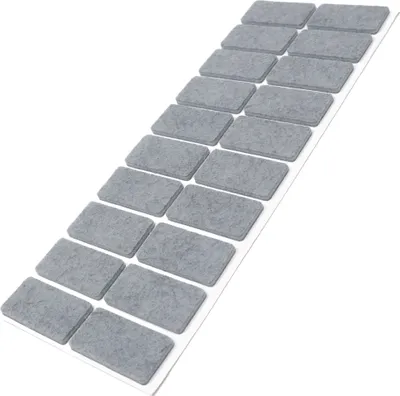 Produktbild von Adsamm® | 20 x selbstklebende Filzgleiter / Grau / 20x40 mm / rechteckig / Möbelgleiter aus Filz mit 3.5 mm Stärke