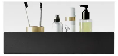 Produktbild von Duschablage Badregal für Dusche und Badezimmer, Wandhängend, Edelstahl, Schwarz, 60 cm
