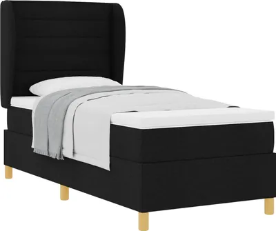 Obrázok produktu pre Posteľ s pružinovým rámom s matracmi Čierny 200 x 80 cm látka