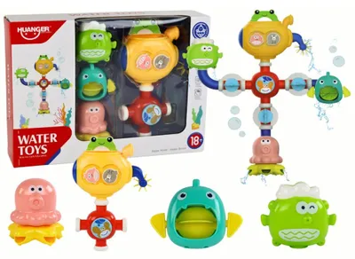 Produktbild von Leantoys Überlaufbadewanne Wasserspielzeug Roboter Saugnäpfe