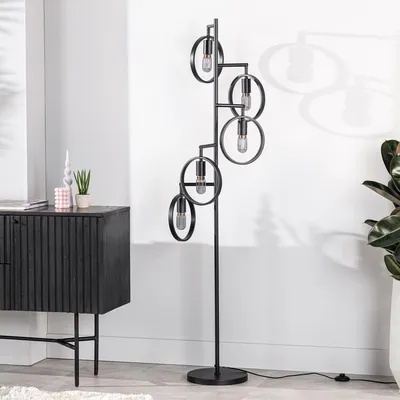 Productafbeelding van Vloerlamp Evi 5-Lichts Zwart - Giga Meubel