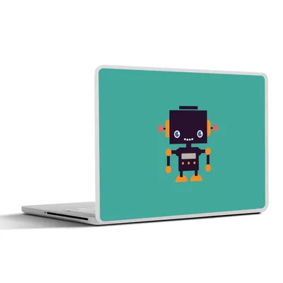 Produktbild von MuchoWow® Laptop Aufkleber Sticker Cover Roboter - Gesicht - Antenne - Blau - Jungen 31x22.5 cm - Laptop-Deko