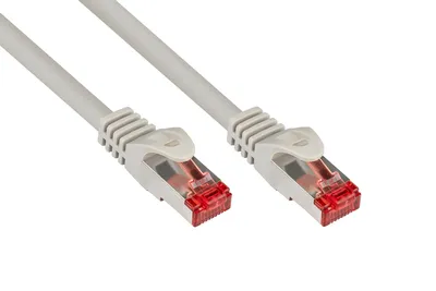 Produktbild von Patchkabel Cat. 6 S/FTP mit Rastnasenschutz, 0,5m, grau