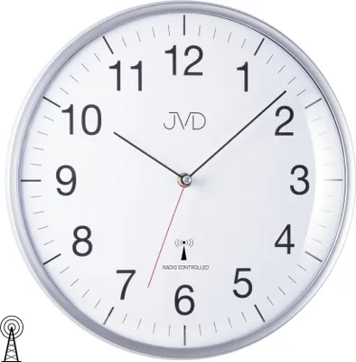 Produktbild von JVD RH16.1 Wanduhr Funk Funkwanduhr analog silbern rund