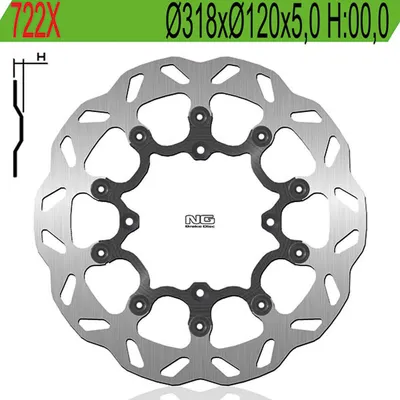 Produktbild von NG-Wellenfront-Bremsscheibe linke Seite 4 Löcher 8,5 mm
