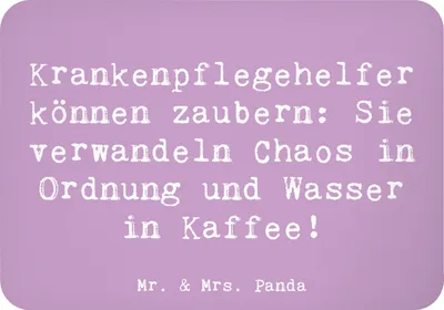 Produktbild von Mr. & Mrs. Panda magnet Spruch Krankenpflegehelfer Zauberer - Lavendeltraum - Geschenk, Kühlschrankmagnet, Beruf, büromagnet, Geschenke für Berufstätige, Berufe, kreative