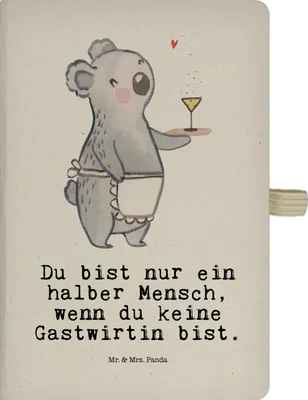 Produktbild von Mr. & Mrs. Panda Journal Gastwirtin Herz - Transparent - Geschenk, Spruch, Adressbuch, notizbuch, Bar, Kladde, A5, Tagebuch, Kneipe, Rum