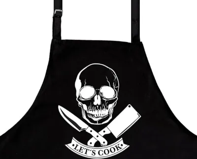 Obrázek produktu pro Zástěra na vaření "Lets Cook" pro muže OneSize ze směsi bavlny v černé barvě