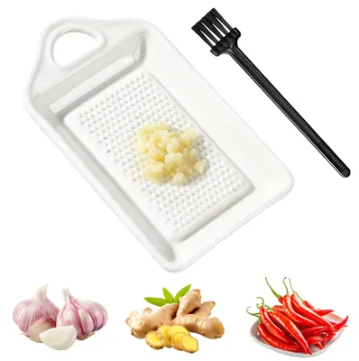 Produktbild von Knoblauchreibe - Keramik-Reibeteller für Knoblauch und Ingwer - Weiß