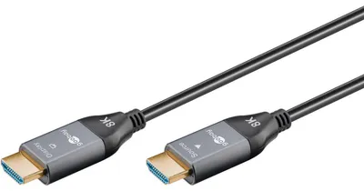 Image de Goobay 76275 Câble optique hybride HDMI™ ultra haut débit (AOC), 20 m, noir - 8K/60 Hz