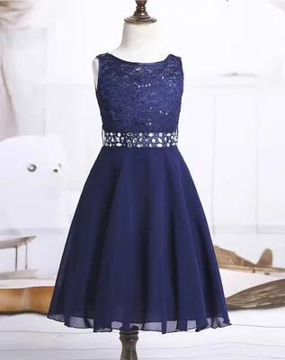Produktbild von Mädchen Prinzessin Kleid Gr. 158-164 Cm Blumenmädchenkleider für Hochzeit Party Brautjungfern Festzug Festliches Kleid