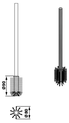 Image de Brosse WC avec poignée, Ø 70mm, inox mat