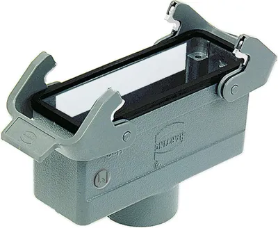 Produktbild von HARTING Han 24B HvE Kupplungsgehäuse niedrig, 1xM32 gerader Kabelabgang, mit 2 Querbügeln - 1 Stück