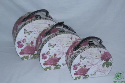 3er-Set Canvas-Aktentaschen mit Kunstledergriff, Blumenmuster