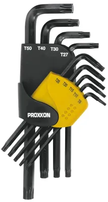 Produktbild von Proxxon  Winkelschlüsselsatz für TX-Schrauben, 9-tlg. (TX 8 bis 50), 23944
