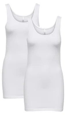Produktbild von ONLY Langes Tank Top 2-er Stück Pack Ärmelloses Shirt Basic Set ONLLIVE Größe: M