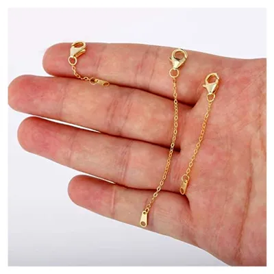 Produktbild von Kettenverlängerung aus 925 Sterling Silber in Gold für Halsketten, Fußketten und Armbänder, 1, 2 und 3 Zoll