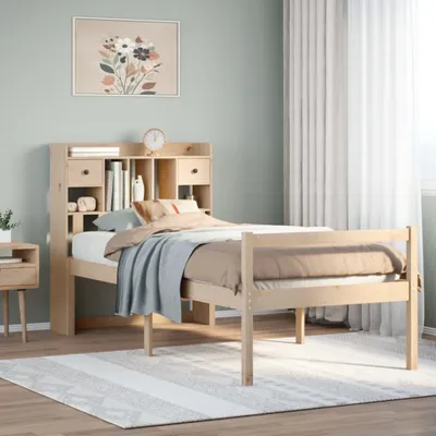 Produktbild von Maison Exclusive - Massivholzbett mit Regal ohne Matratze 90x200 cm Kiefer