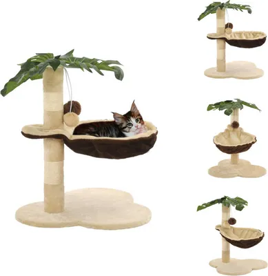 Produktbild von vidaXL Katzen-Kratzbaum mit Sisal-Kratzstange 50 cm Beige und Braun - Kratzbäume