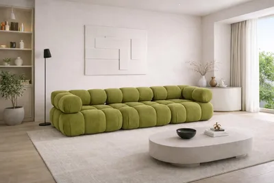Produktbild von Kaiser Möbel Couch, 3-Sitzer Sofa modular, Veloursstoff Salvador, Olive, Selia