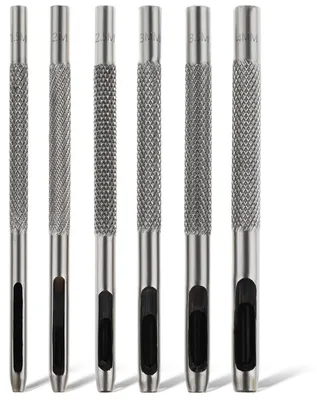 Obrázok produktu pre Sada Locheisen, 6 kusov, priemer 1,5–4 mm, oceľové kruhové dierovače na kožu, papier a plast