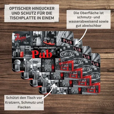 Produktbild von Tischset Pub,  45x30cm, 4 Stück