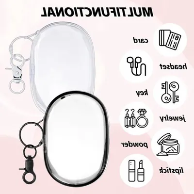 Set von 4 transparenten Kulturbeuteln für Reisen, Handgepäck, Kosmetik und Flüssigkeiten - 10,5 x 7 cm