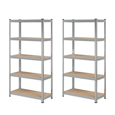 Produktbild von Lagerregal 2er Set 5 Böden Metall 180 x 90 x 40cm