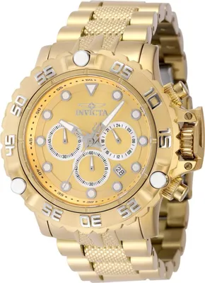 Obrázek produktu pro Invicta Subaqua - Poseidon 47184 Pánské Hodinky - Quartz Hnutí - Nerezová Ocel se Zlatým Ciferníkem - 55 mm