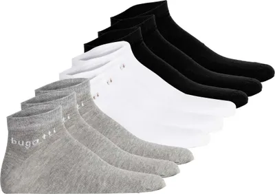 Produktbild von bugatti Herren Sneakersocken 9er Pack - Socks Soft Baumwolle Uni Basic Schwarz/Weiß/Grau 43-46