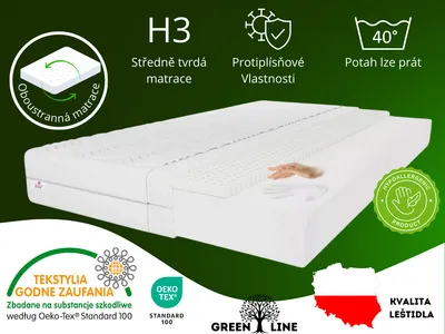 Immagine prodotto di Materasso in lattice memory 90x200 cm, altezza 11 cm, grado di resistenza H3, colore: bianco, inclusa fodera