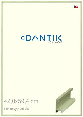 Obrázok produktu pre Rám DANTIK 42x59,4 | ALU profil 6035 Dýha farebná zelená pastelová (Plexi Clear)
