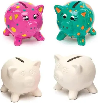 Image de Tirelire en céramique, lot de 4 - Tirelires décoratives