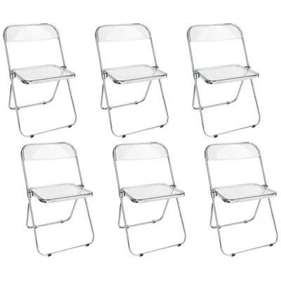 Produktbild von 6er Set Acryl Klappstuhl Lounge-Sessel Besuchersstuhl Transparente Farbe