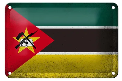 Produktbild von Blechschild Flagge Mosambik 18x12cm Flag Mozambique Vintage Dekoration