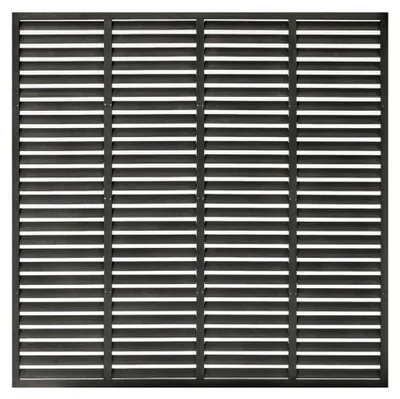 Produktbild von Lamellenzaun Querlattenzaun Sichtschutzzaun Gartenzaun WPC 180x180cm Dunkelgrau