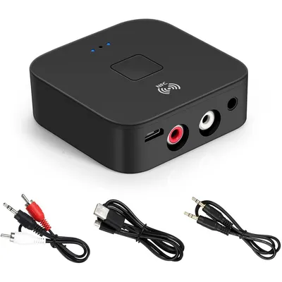 Produktbild von Bluetooth Audio Adapter mit NFC, Bluetooth 5.0 Empfänger für Lautsprecher, verlustfreie Klangqualität, 10m Reichweite